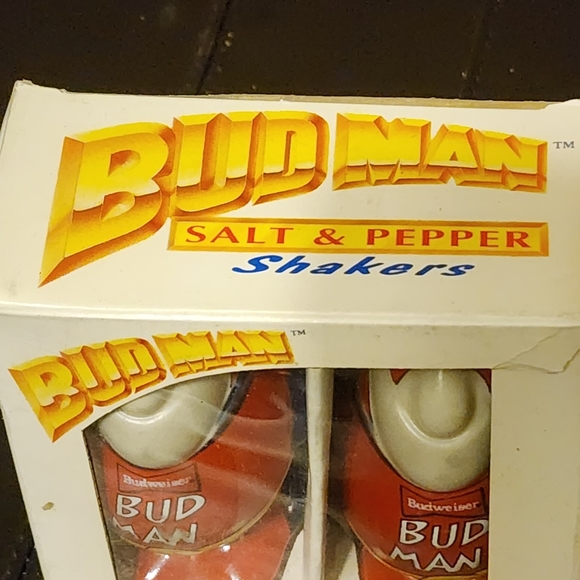 BUD MAN salt & pepper shakers New in box - Picture 3 of 4